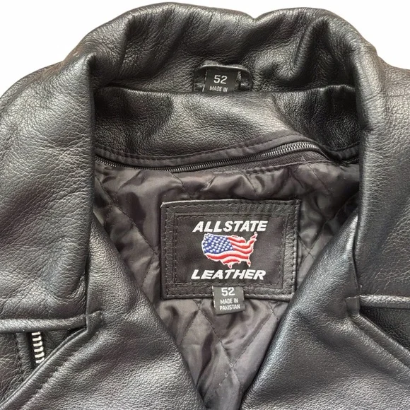 ALLSTATE LEATHER Black Jacket Size 52 - Picture 6 of 6